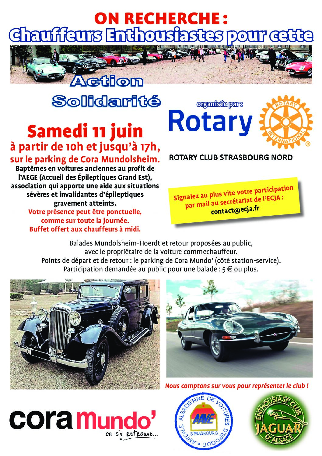 On recherche des Enthousiastes chauffeurs bénévoles pour deux bonnes actions…